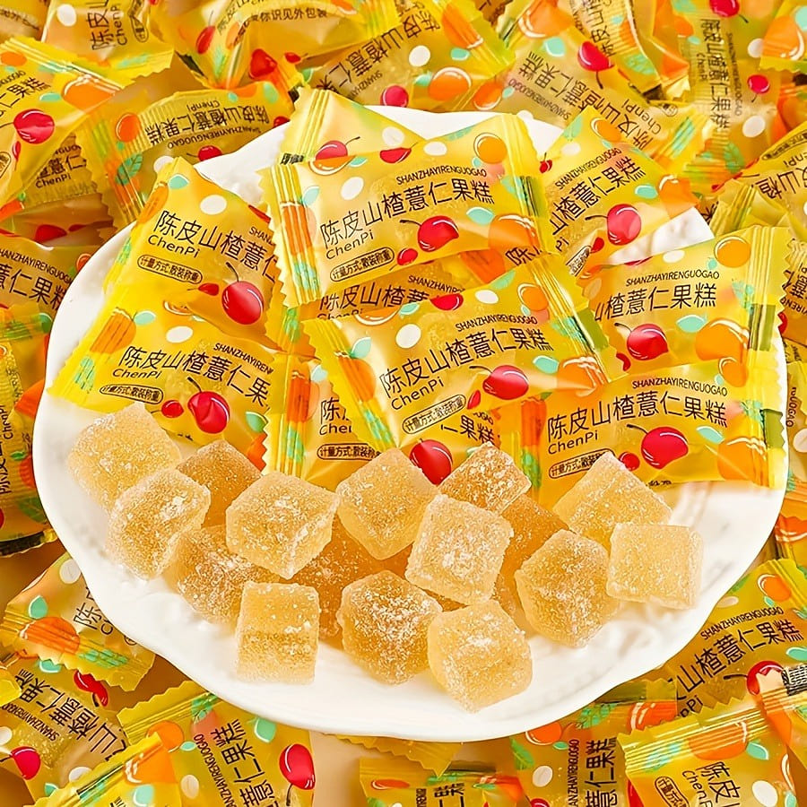 Tangerine peel hawthorn Coix seed soft candy snack delicious candy 300g/ bag 300 g