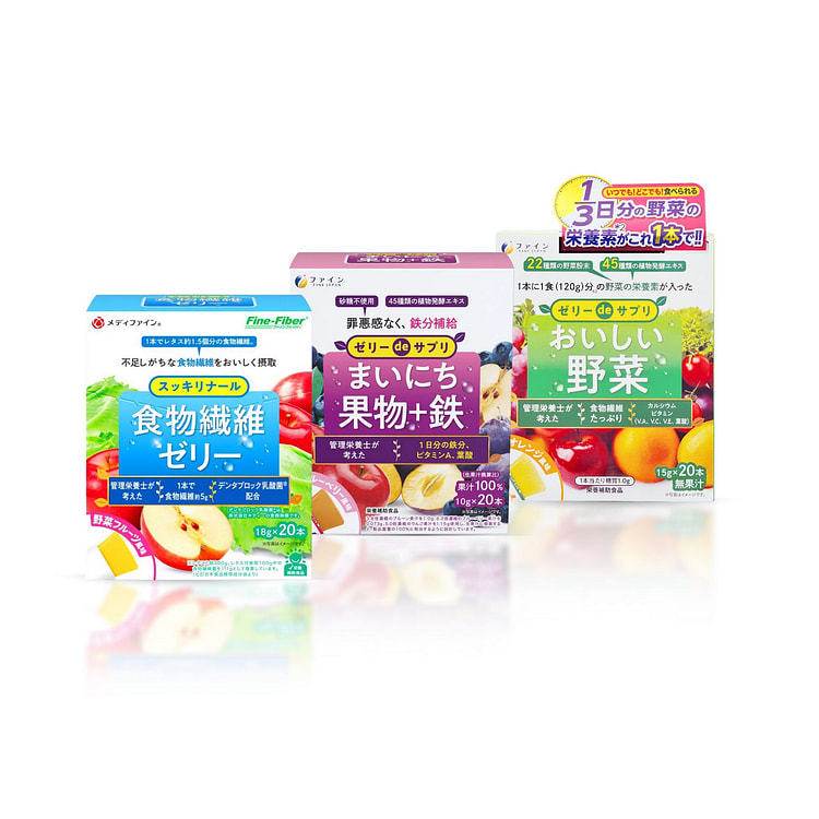Daily Fiber, Fruits with Iron & Veggie Jelly Stick 3 box