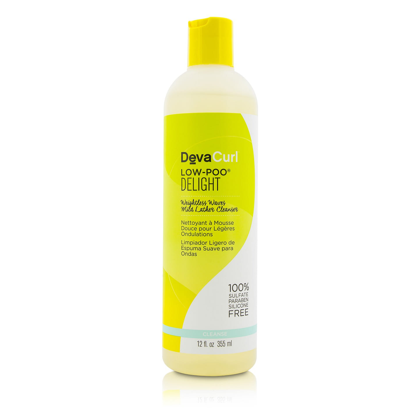 DevaCurl Low-foaming shampoo and cleanser (lightweight and low-foaming – suitable for wavy hair) 355 ml