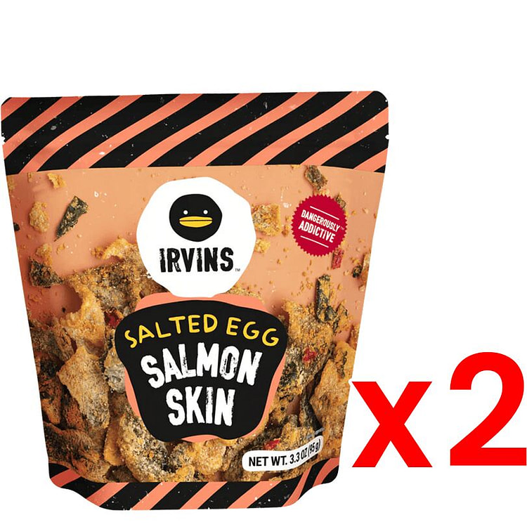 IRVINS Salted Egg Salmon Skin 95gx2 1 count