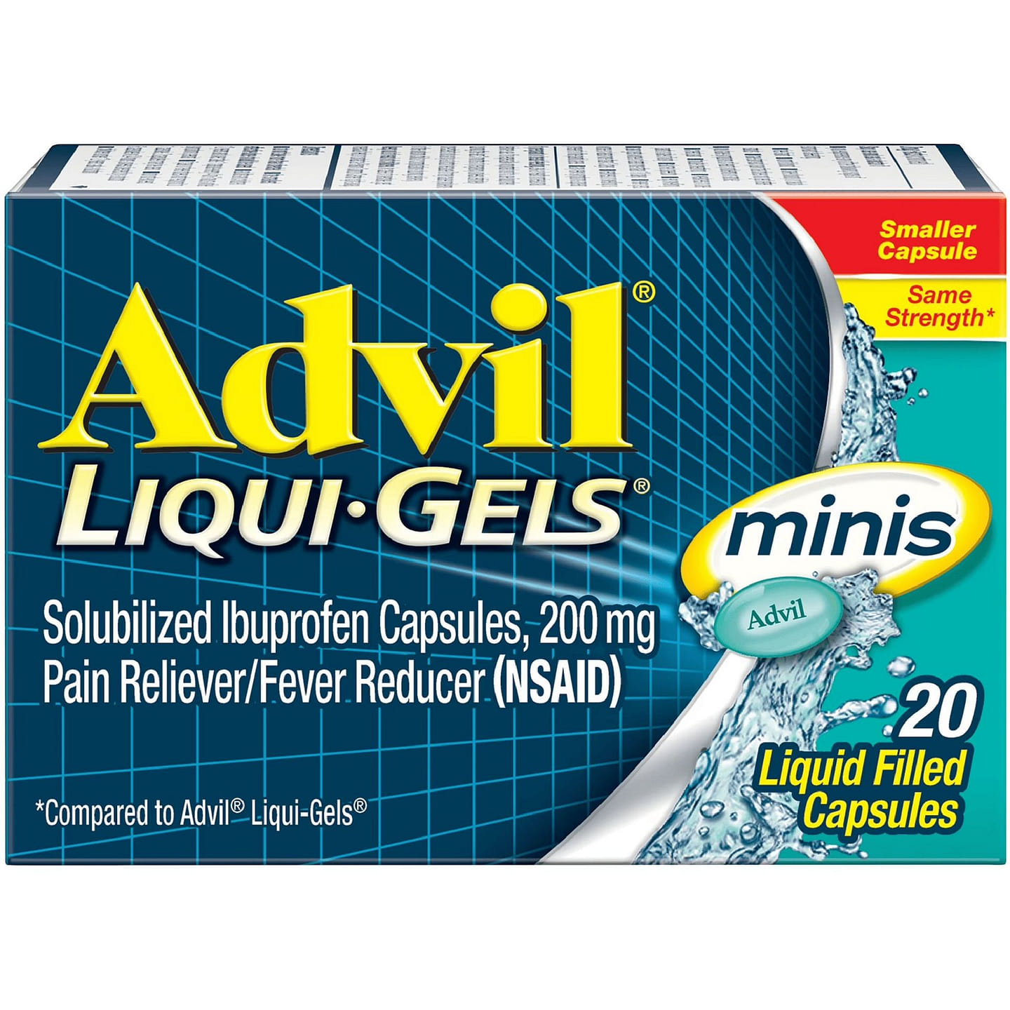Advil Liqui Gels Minis Ibuprofen 20 Softgels 1 box