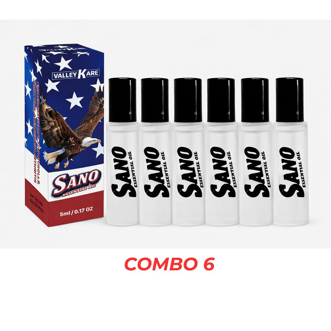 SANO ESSENTIAL OIL HOT ROLL ON OIL -6 BOTTLE COMBO 5 ml
