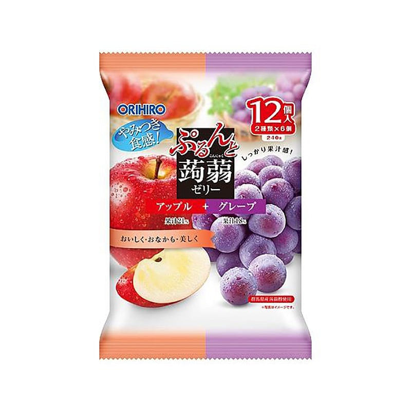 ORIHIRO 立喜乐 苹果葡萄蒟蒻果冻12个/袋 1 份