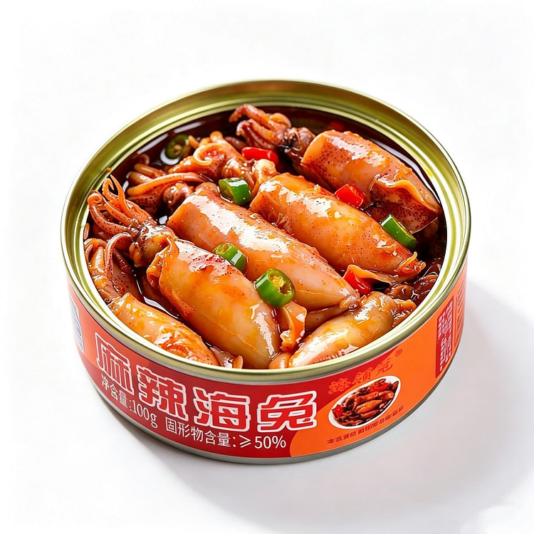麻辣海兔子 即食海鲜罐头 墨鱼仔 小鱿鱼 捞汁海鲜 100 克*2 罐