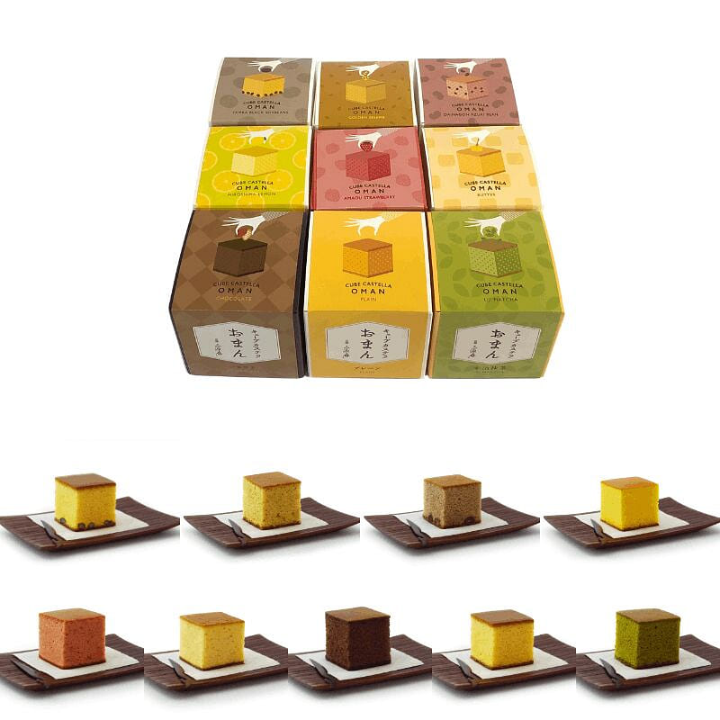 京都三源庵匠心古早蛋糕方块礼盒9个装(缤纷款) 1 箱