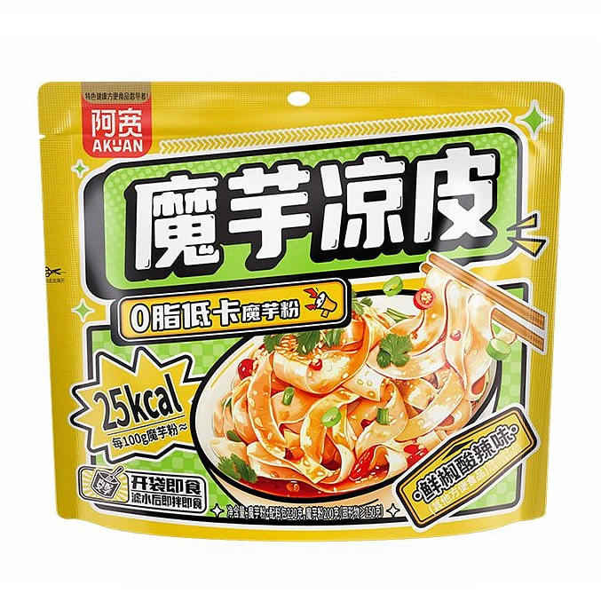 阿宽魔芋凉皮免煮速食低脂低卡凉拌即食230g 230 克