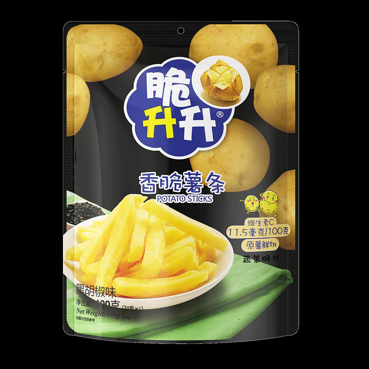 脆升升 香脆薯条 休闲零食 黑椒味100g