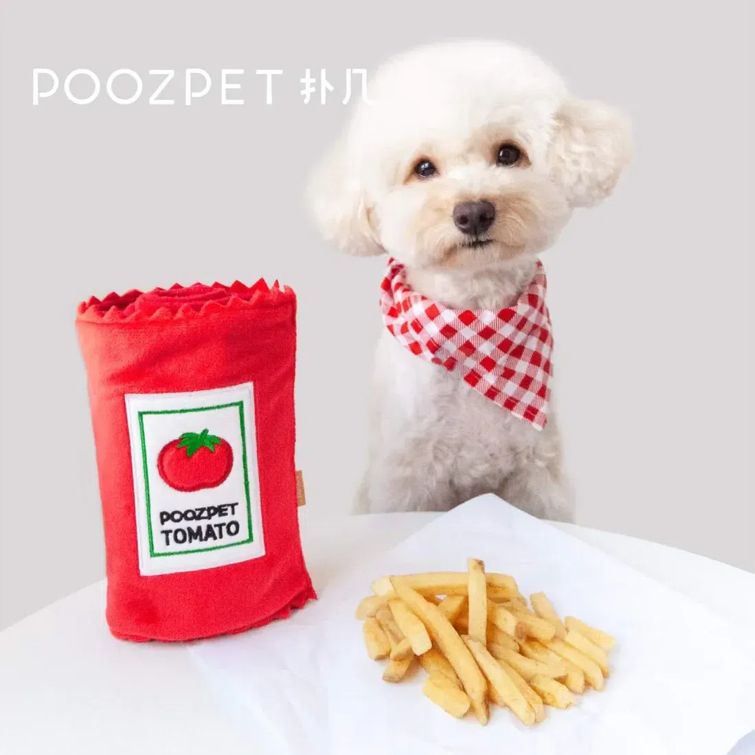【POOZPET】Pet Training & Relaxing Snuffle Toy – Ketchup 1 each