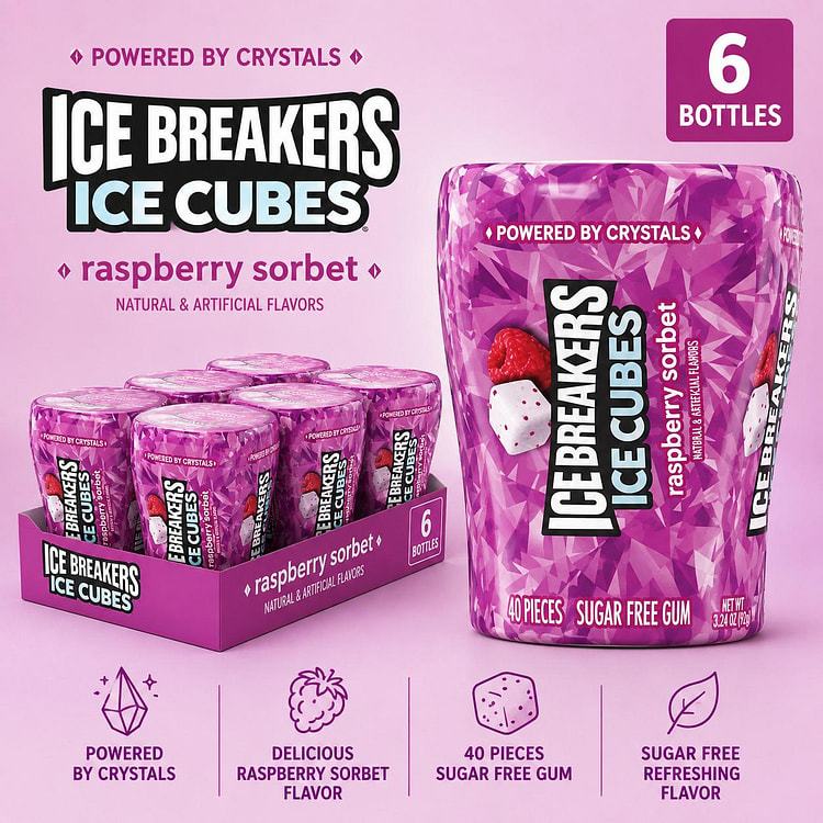 Ice Breakers Cubes Raspberry Sorbet SF Gum 6ct 1 each