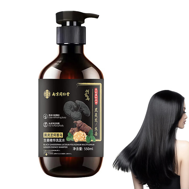 Nanjing TongrentangHeshouwu Ginger Essence Shampoo 550 ml