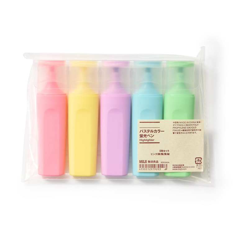 muji marker highlighters 5pack