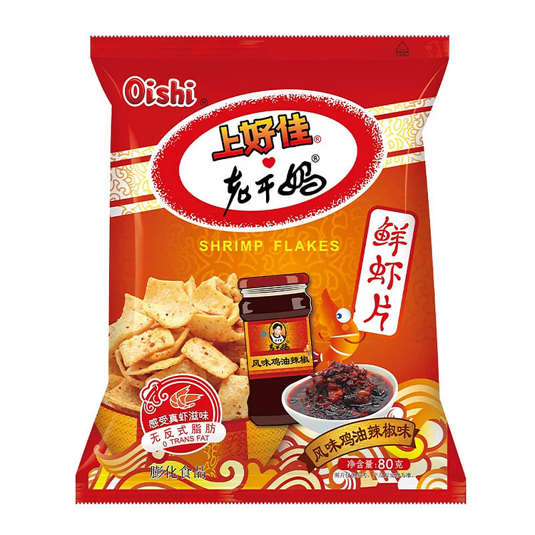 Oishi Shrimp Flakes Lao Gan Ma Chicken Oil 2 Packs 160 g
