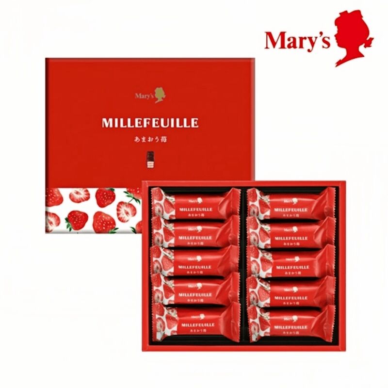 日本Mary's巧克力草莓千层酥 10枚入 1 罐
