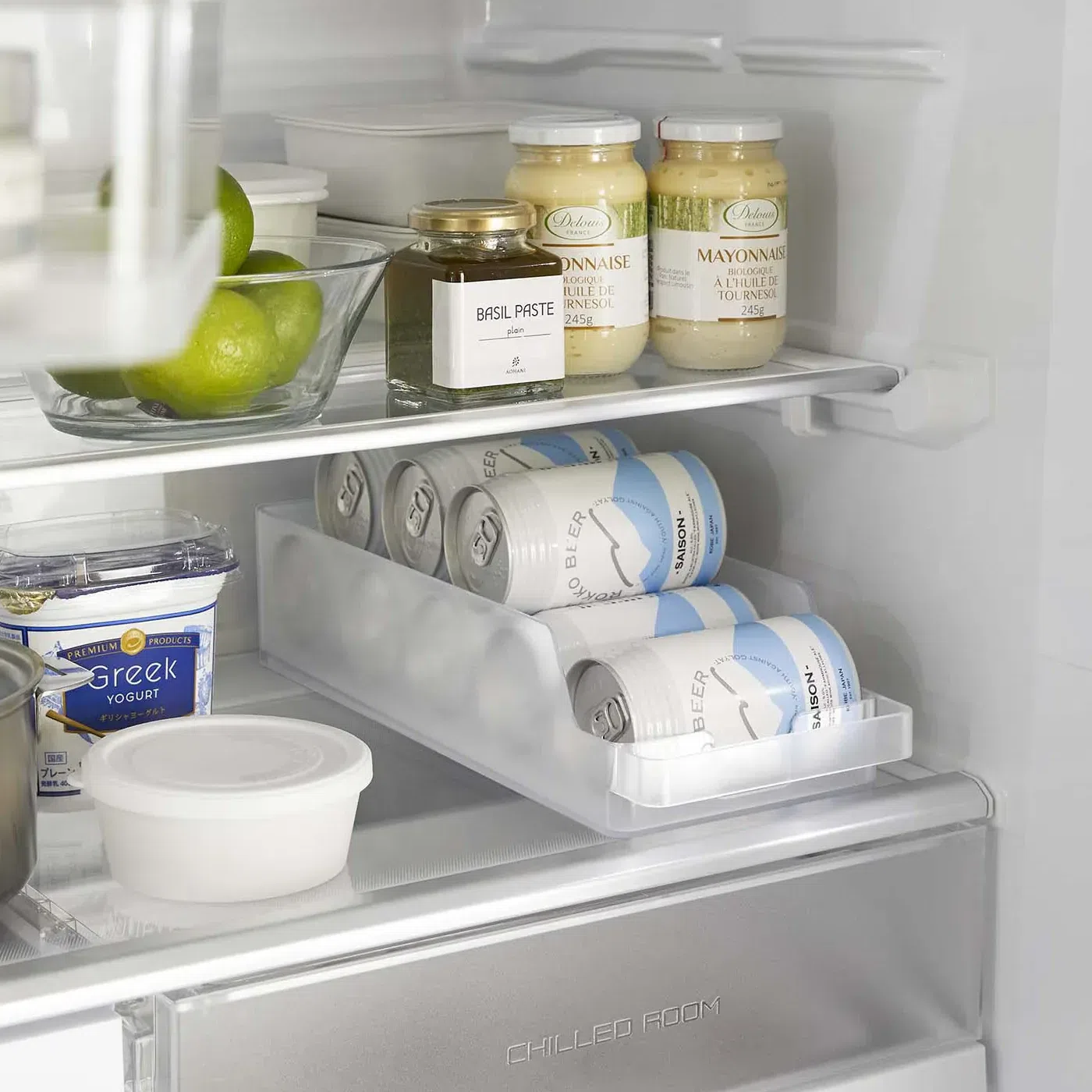 Refrigerator Organizer Bin – Cans / White 1 each