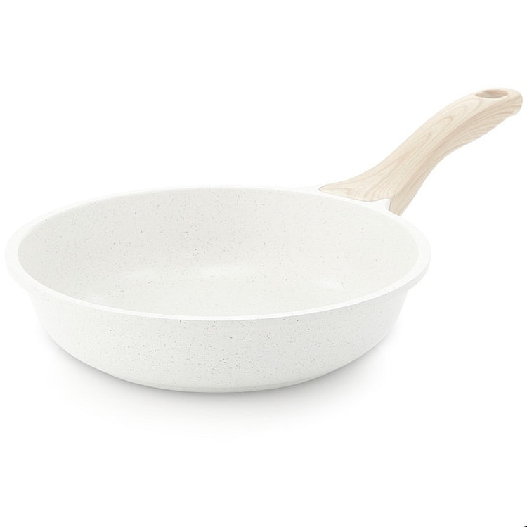 不粘煎锅含涂层健康石质厨具主厨锅（9.5英寸）白 1 个