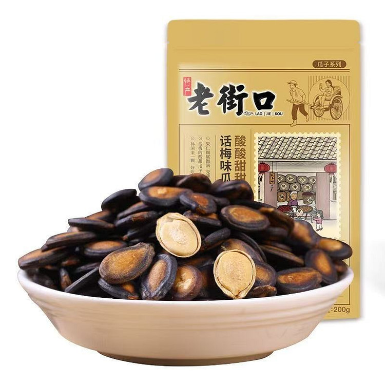 老街口话梅味西瓜子坚果炒货黑西瓜籽200g 200 克