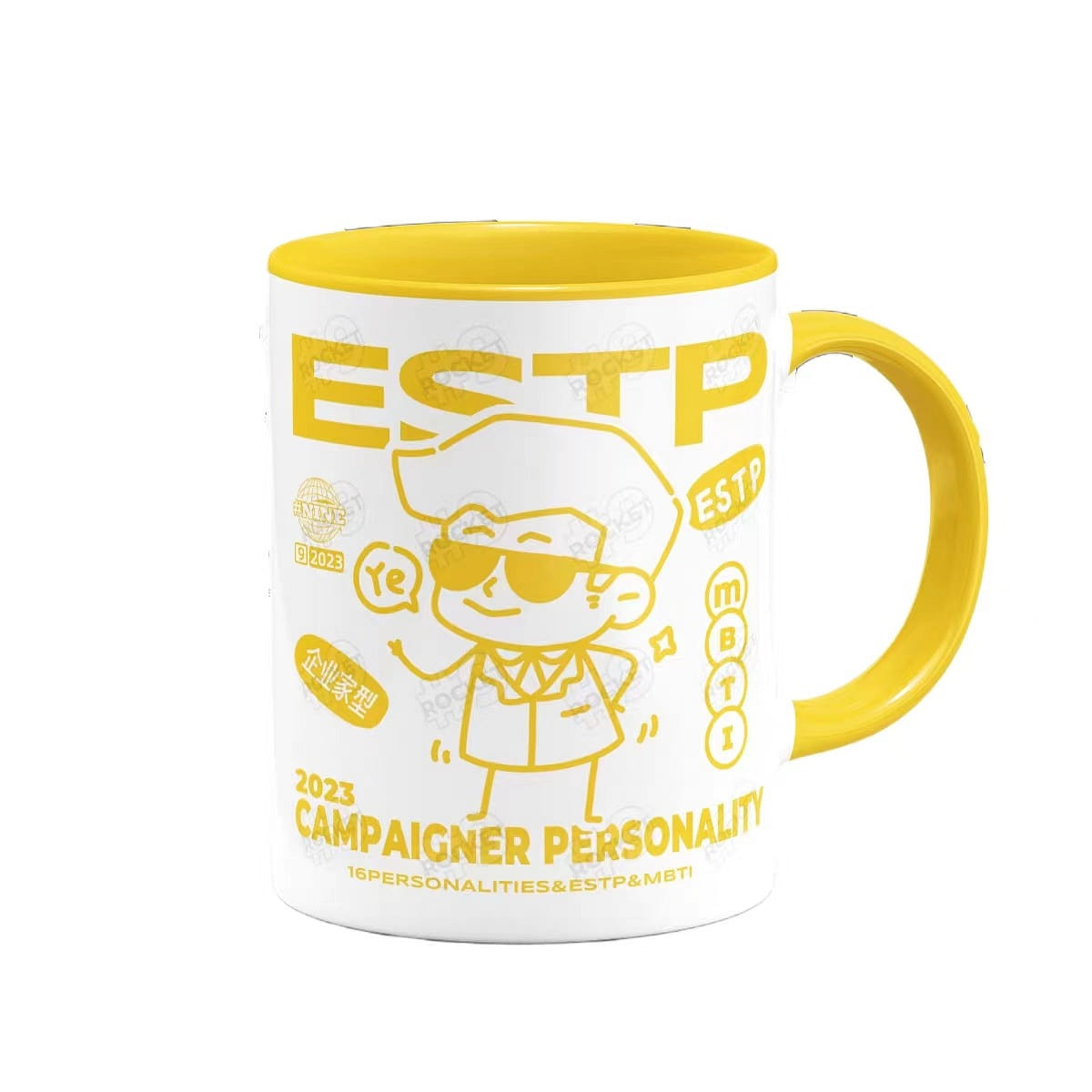 MBTI 16 Personality Series Ceramic Mug Colours Mug-350ML Yellow ESTP 1 each