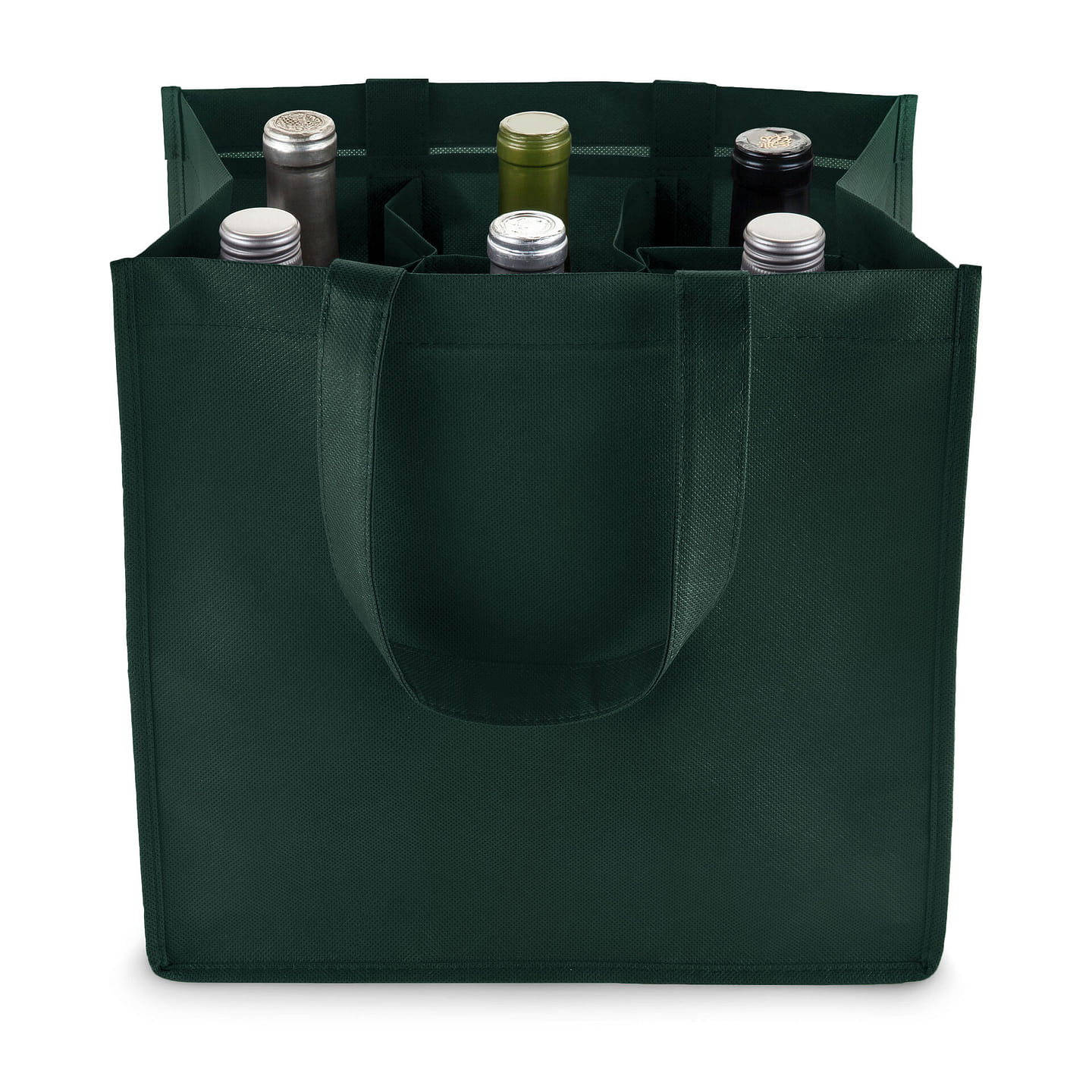 6-Bottle Non-Woven Tote – Green 1 each