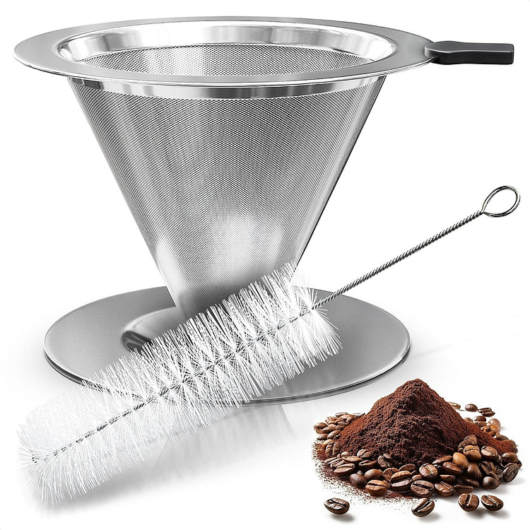 Pour Over Coffee Dripper, Stainless Steel Filter 1 each