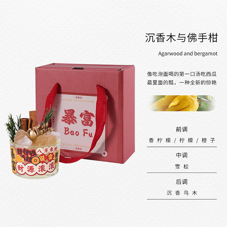 【中国直邮】 FOXTAIL 晶石香薰摆件套装 玻璃瓶diy装饰 客厅 伴手礼 送女友 -暴富礼盒 1个