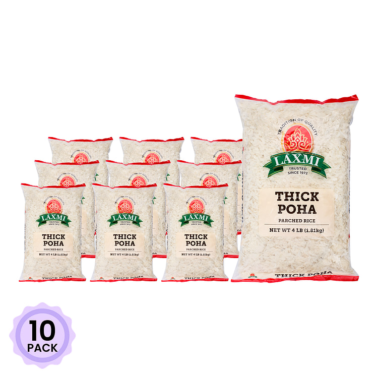 Laxmi Poha Flattened Rice Thick 4 lb*10 pack