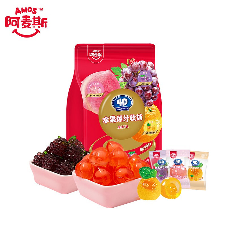 Amos 4D fruit puree and sauce gummies 450g 450 g
