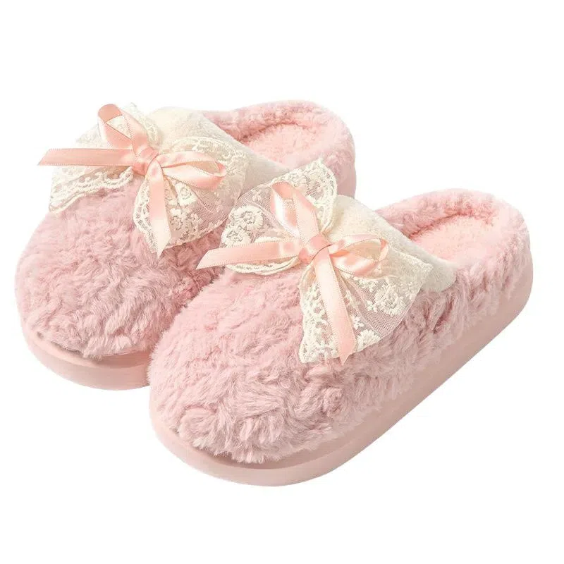 Multi-Color Autumn And Winter Cotton Slippers – Pink 40-41 (Smaller Size) 1Pair 1 each