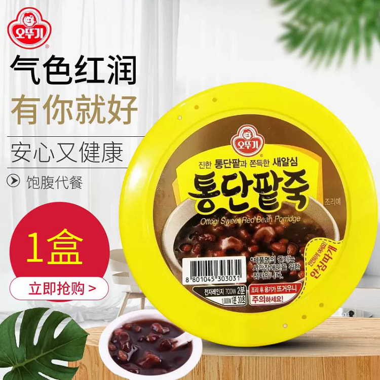 韩国不倒翁红豆粥285g*1罐