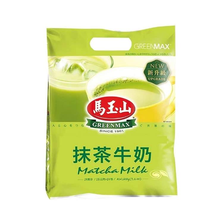 台湾马玉山抹茶牛奶奶茶饮品袋装冰冲饮速溶独立包装 210 克