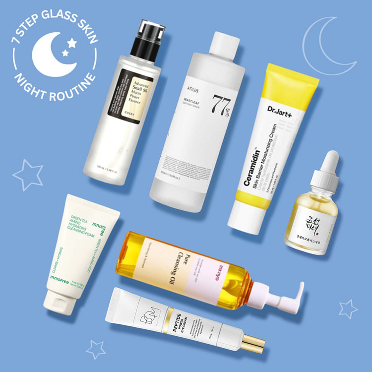 7-Step Glass Skin Routine (Night)