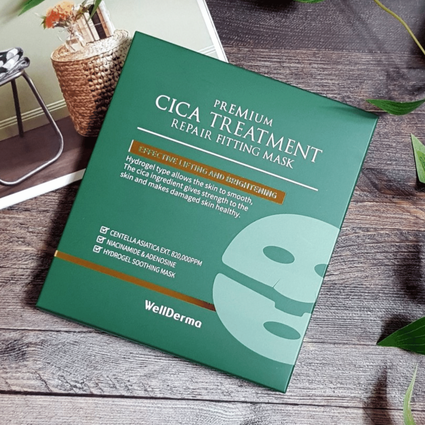 WellDerma Centella Asiatica Soothing Mask 4pcs/box 1 box
