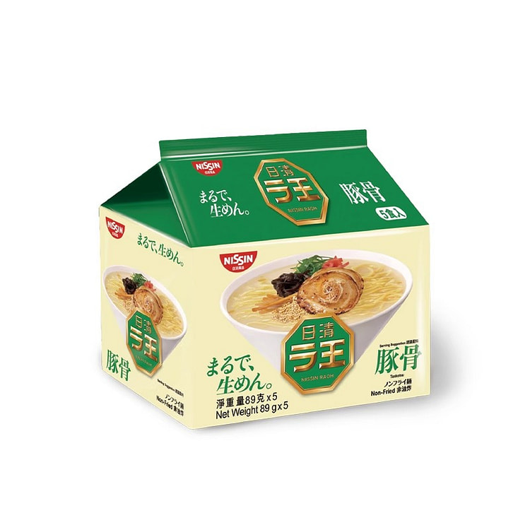 日清拉王方便面非油炸豚骨味89g*5袋