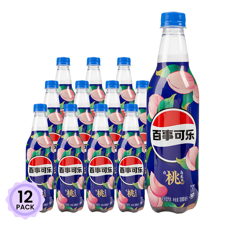百事可乐 白桃乌龙 500 毫升*12 包