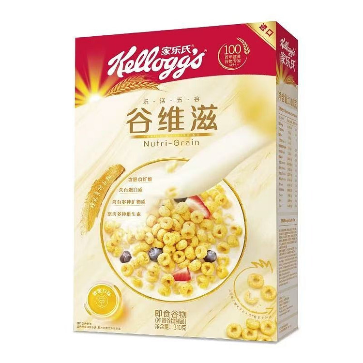 家乐氏 谷维滋 燕麦谷物圈 泡牛奶即食早餐1盒