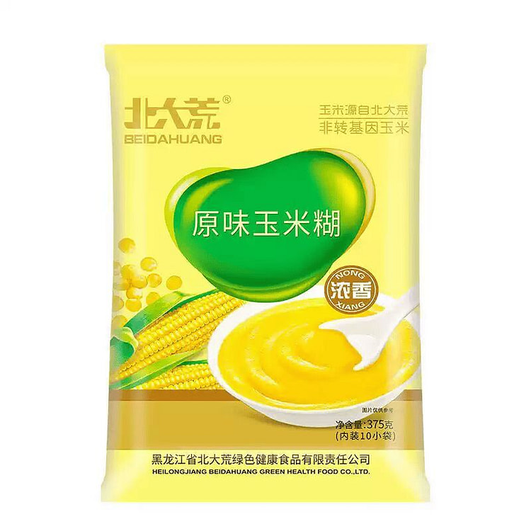 北大荒纯玉米糊375g即食冲饮泡早餐饱腹代餐粉原味 375 克