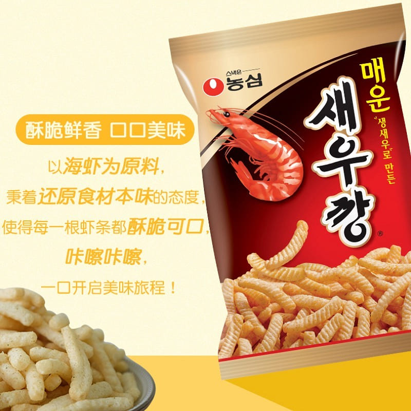 Nongshin Fresh Shrimp Snack Spicy Flavor 90 g