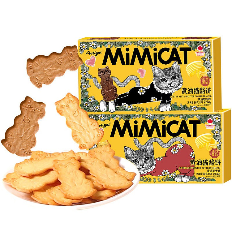 Aoligei Butter Cheese Cat Cookies (Cheese Flavor) 160 g
