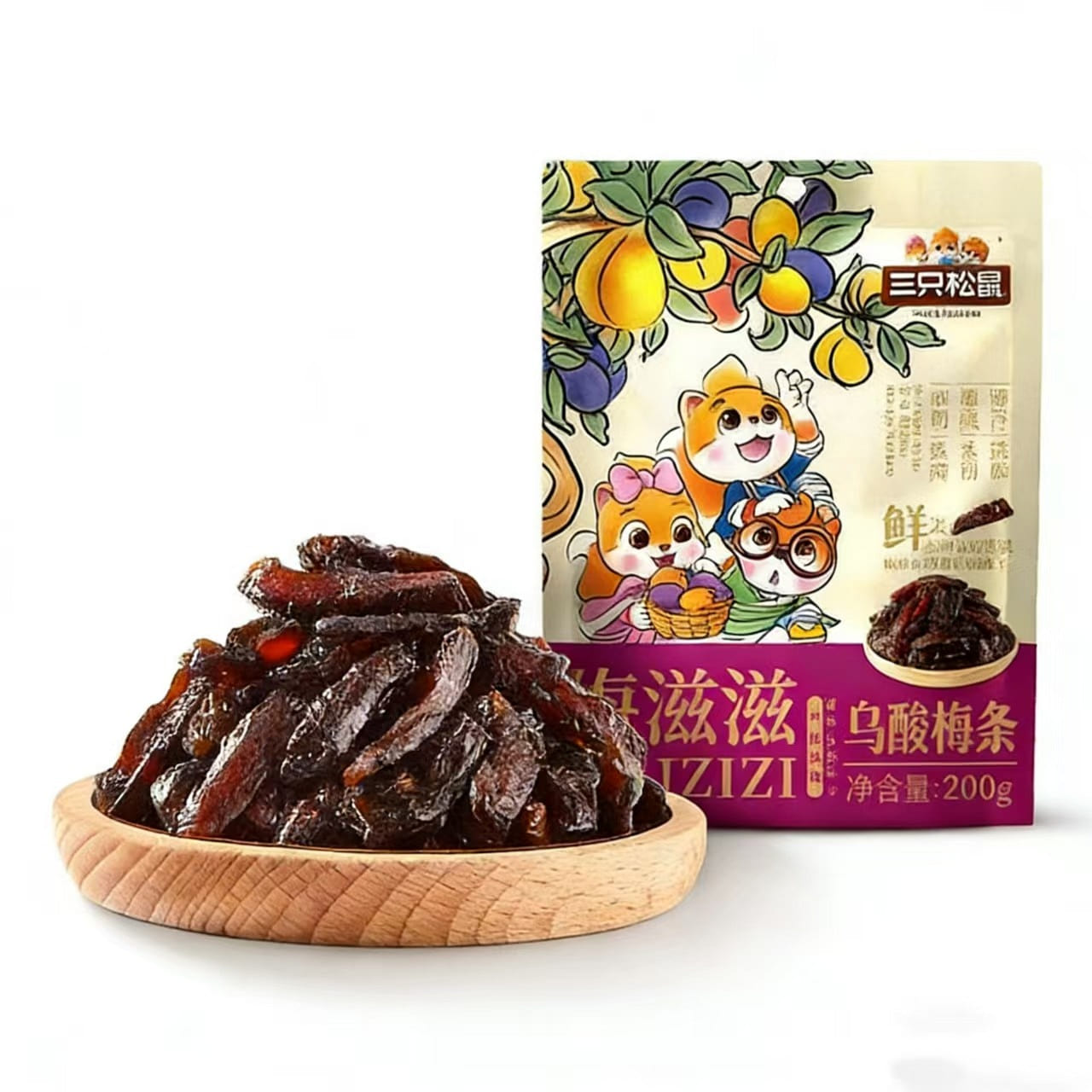 Sour plum strips casual snack dried fruit preserve 200 g