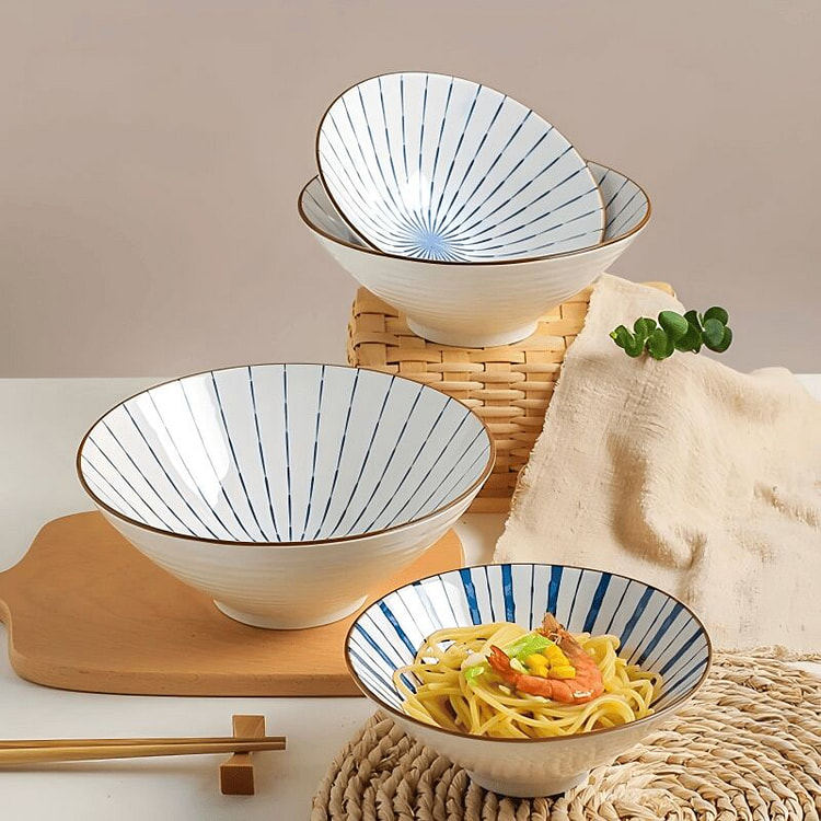 川岛屋 陶瓷拉面碗 7英寸 浪漫花火 1 份