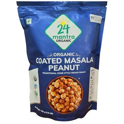 24 Mantra Organic Coated Masala Peanut, 5.30 oz bag 5.3 oz