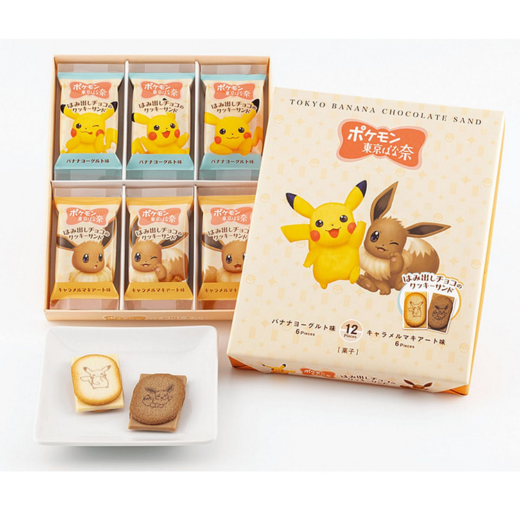 东京香蕉 宝可梦 焦糖玛奇朵巧克力夹心饼干 12片 1 份