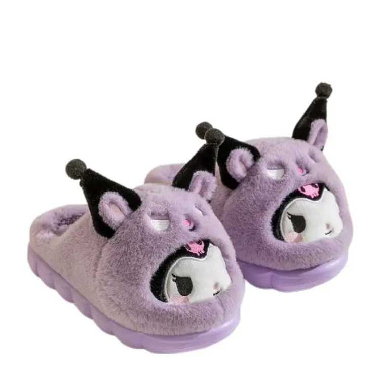 Sanrio Autumn/Winter Cotton Slippers Cute  Children Adult- Kuromi36-37 1 Pc