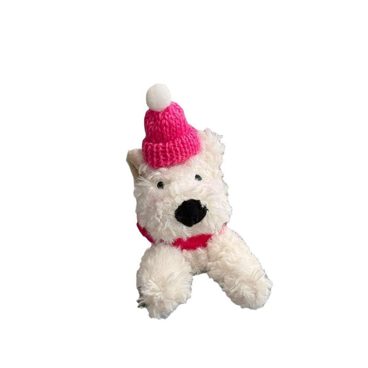 Car Screen Decoration West Highland Cute dog 2 Sets-Pink Hat Scarf Model 1Pc 1 each