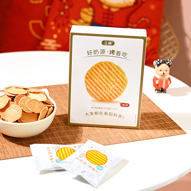 三纯 烤奶皮 奶制品奶皮子健康办公室零食奶片原味54g*1盒