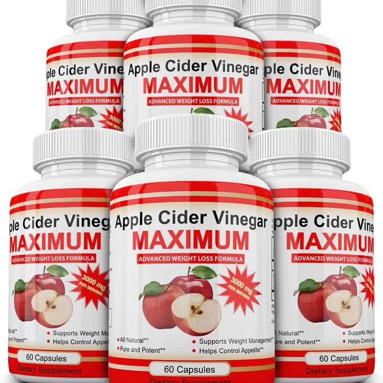 6 x APPLE CIDER VINEGAR Pills 3000mg 6 pack