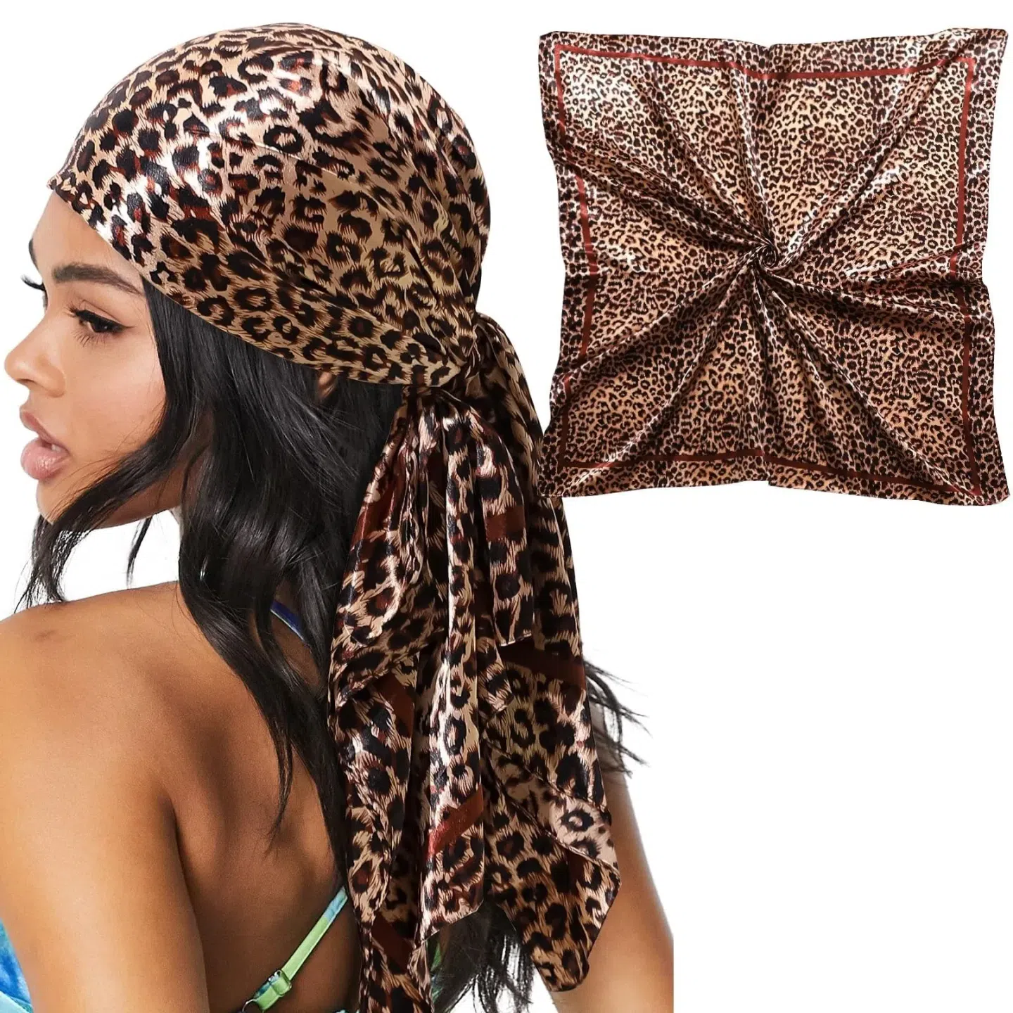 35 Large Satin Head Scarf for Women Silk Hair Sca 1 box