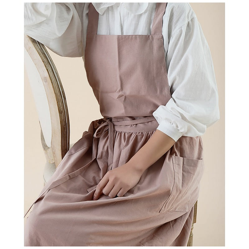 Cotton Water-Proof Natural Apron With Pocket Brown 1 count