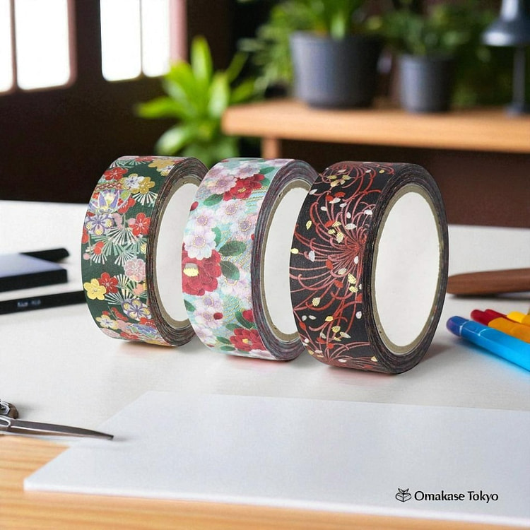 Japanese Washi Masking Tape Set 3 Rolls (Ranchiku)