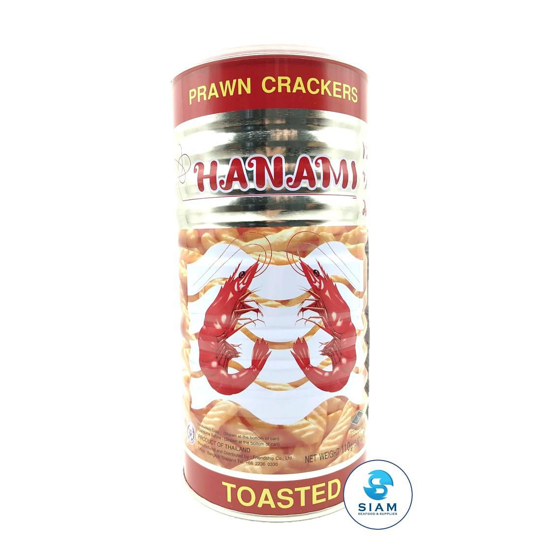 Hanami Prawn Crackers in Can, Thai Snack 3.87 オンス