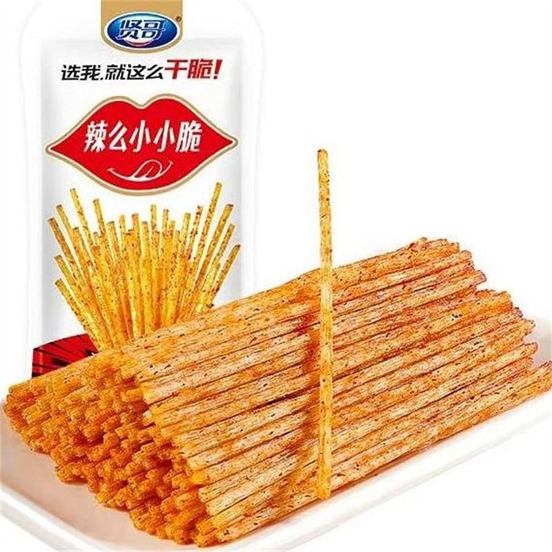 贤哥 小小脆58g/包辣棒湖南特产香酥脆麻辣条网红零食休闲面筋爆款脆辣条 58 克